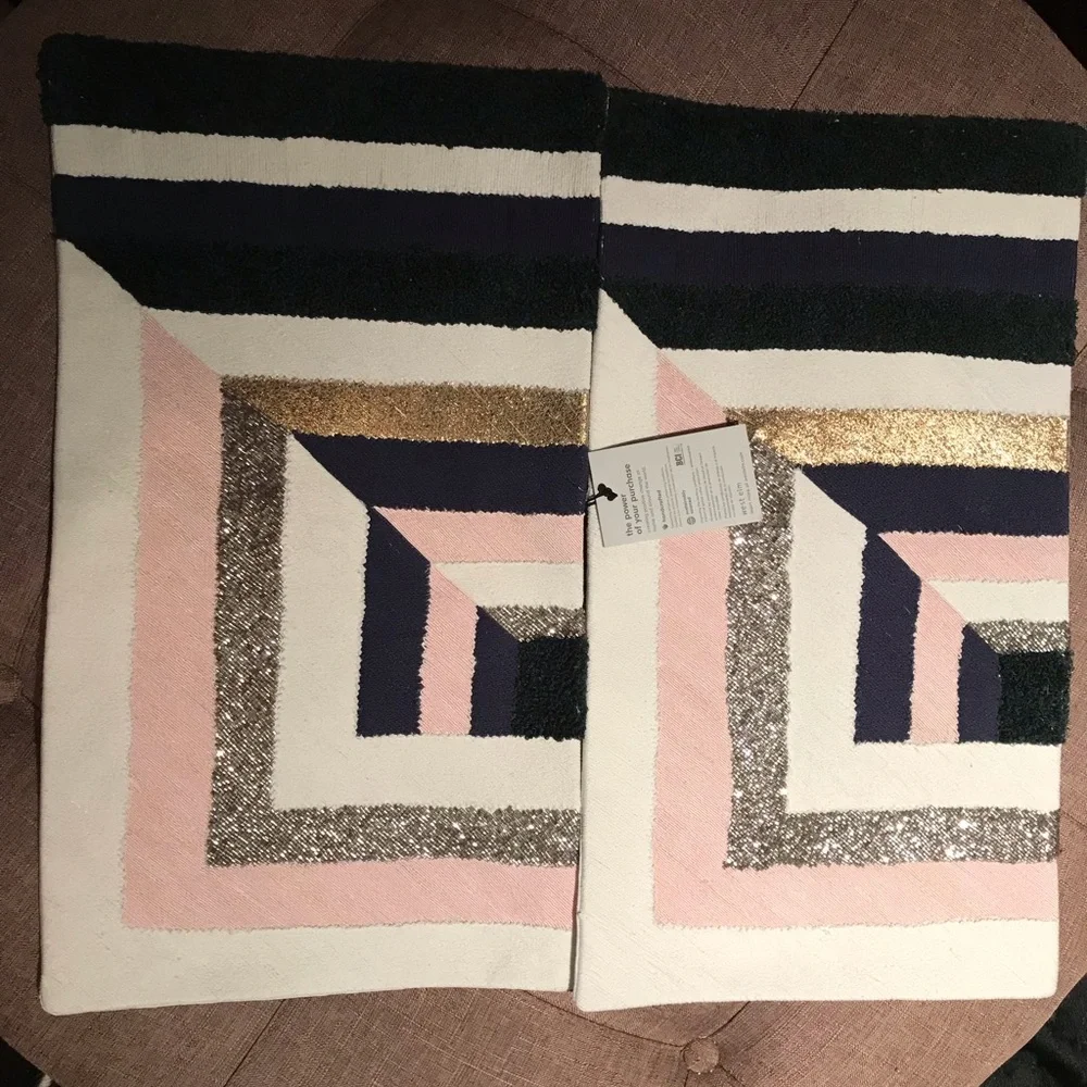 BEAUTIFUL West Elm handcrafted pillow covers. NWT
